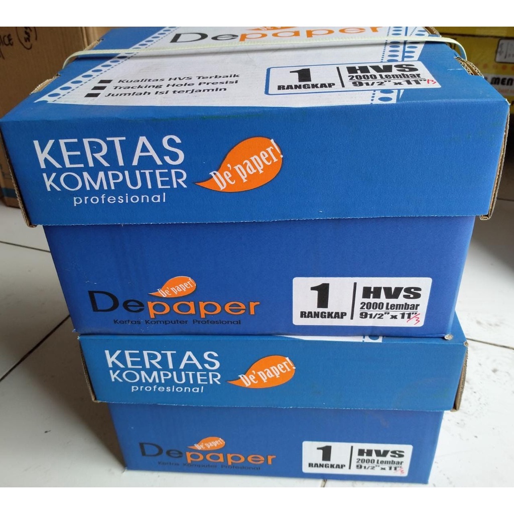 

Continuous Form Depaper 1 ply 91/2x11 : 3 Sejajar