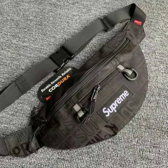 Tas Waistbag Supreme SS19-Tas Supreme Pria Hitam