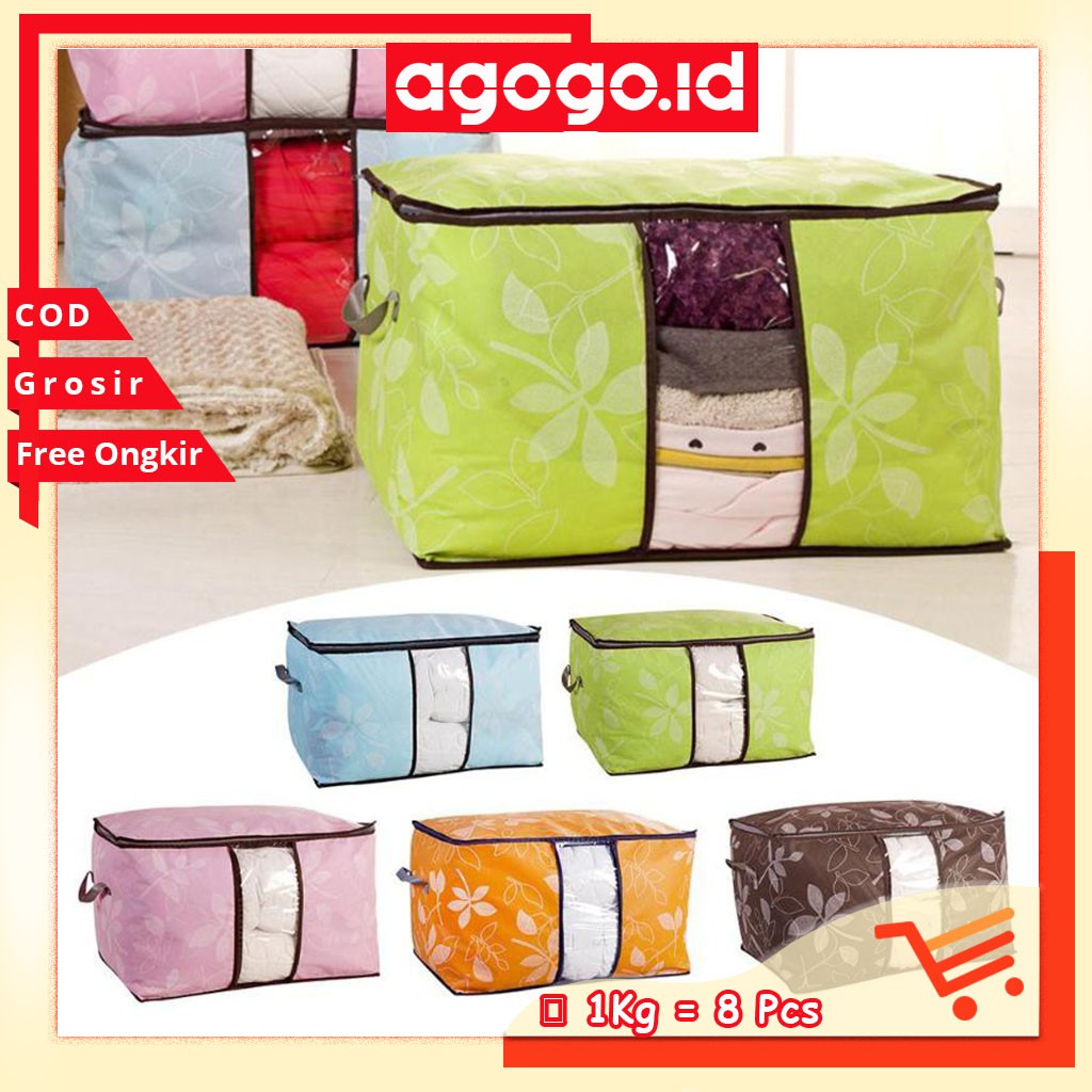 AGG-04 Bamboo Storage Bag  box serbaguna Tempat penyimpanan Pakaian dan Selimut