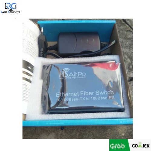 Hs Airpo Cm2F1E With Poe Support Media Converter 2 Fiber 1