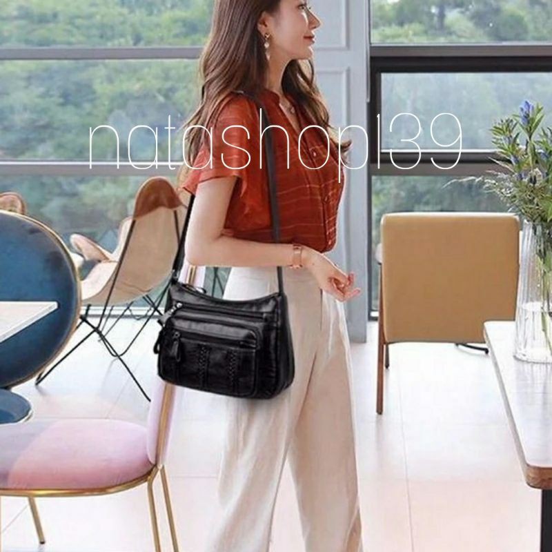 2021 Hot Sale Fashion Tas Selempang Kulit Wanita Simple Multi-pocket