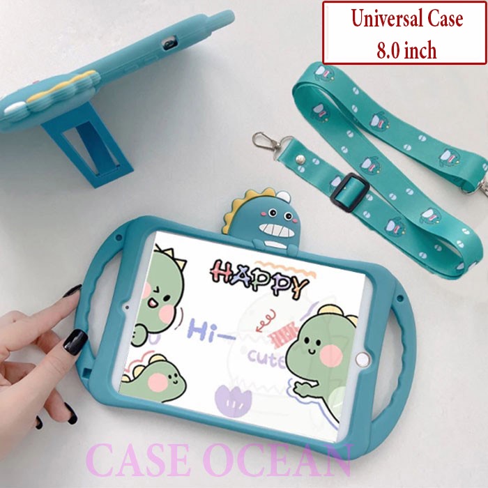 Samsung Tab A8 A 8 2016 P355 Softcase Soft Case Anak Kids Casing Cover Dino Dinosaurus Handle Hand G