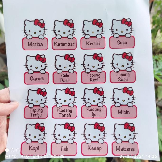 

Stiker Toples Hello Kitty Label Nama Bumbu Dapur Tempel Anti Air Murah
