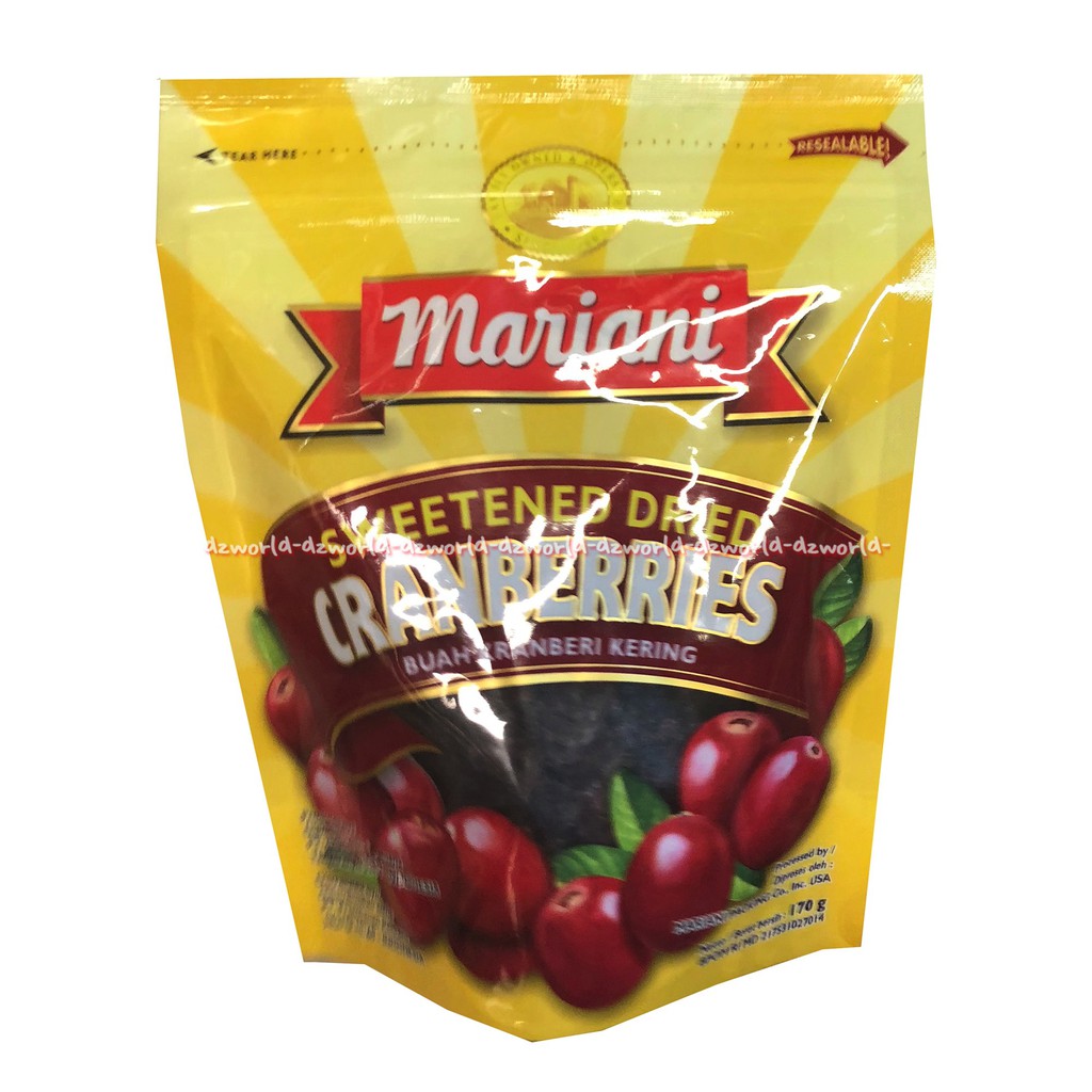 Mariani California Sketened Dried Cranberries 170 gram Buah Cranberry Kering