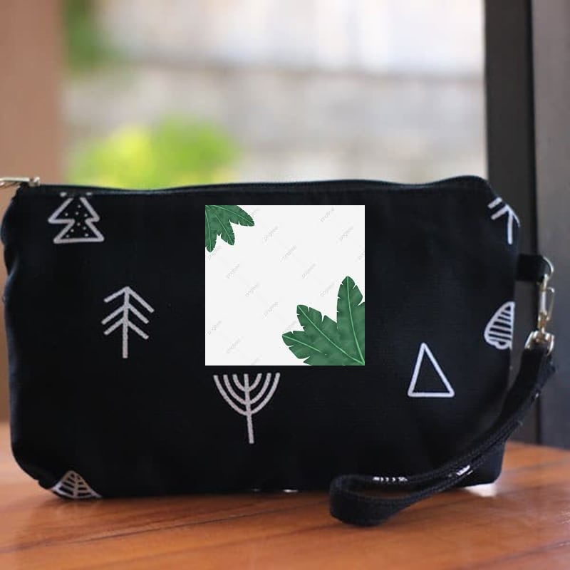 Murah Dompet Pouch Wanita SPNB Kanvas TREE Hitam Elegan