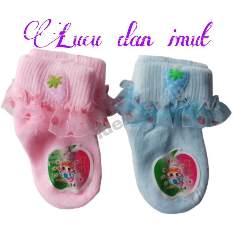 Kaos kaki bayi renda lucu size 0-12 bulan, (perlusin)