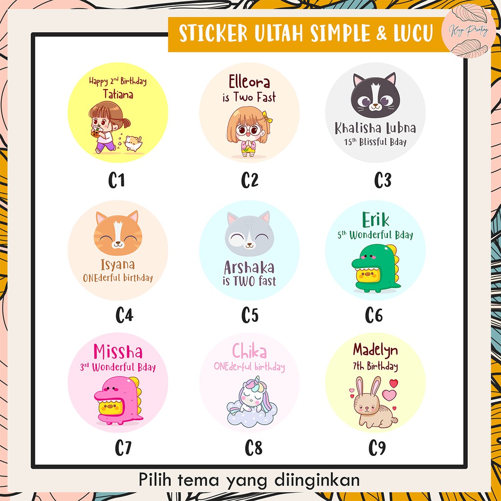

PROMO! Sticker Ultah Simple / Sticker Nasi Kotak / Stiker Aqiqahan / Sticker Bento Ulang Tahun MURAH