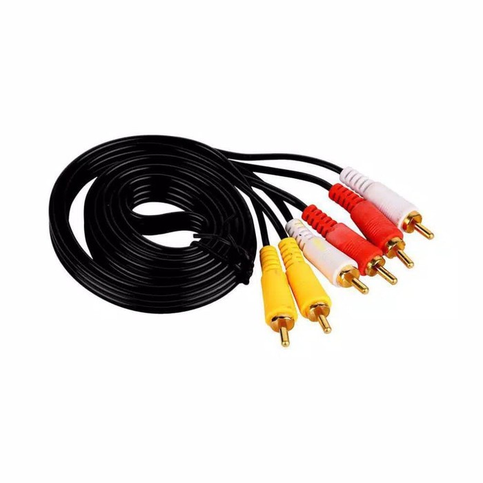 Kabel RCA to RCA 1.5 m Audio 3-3 Kabel RCA to RCA 1.5m AV VIDEO 1.5 meter Audio 3-3 hitam - 660023