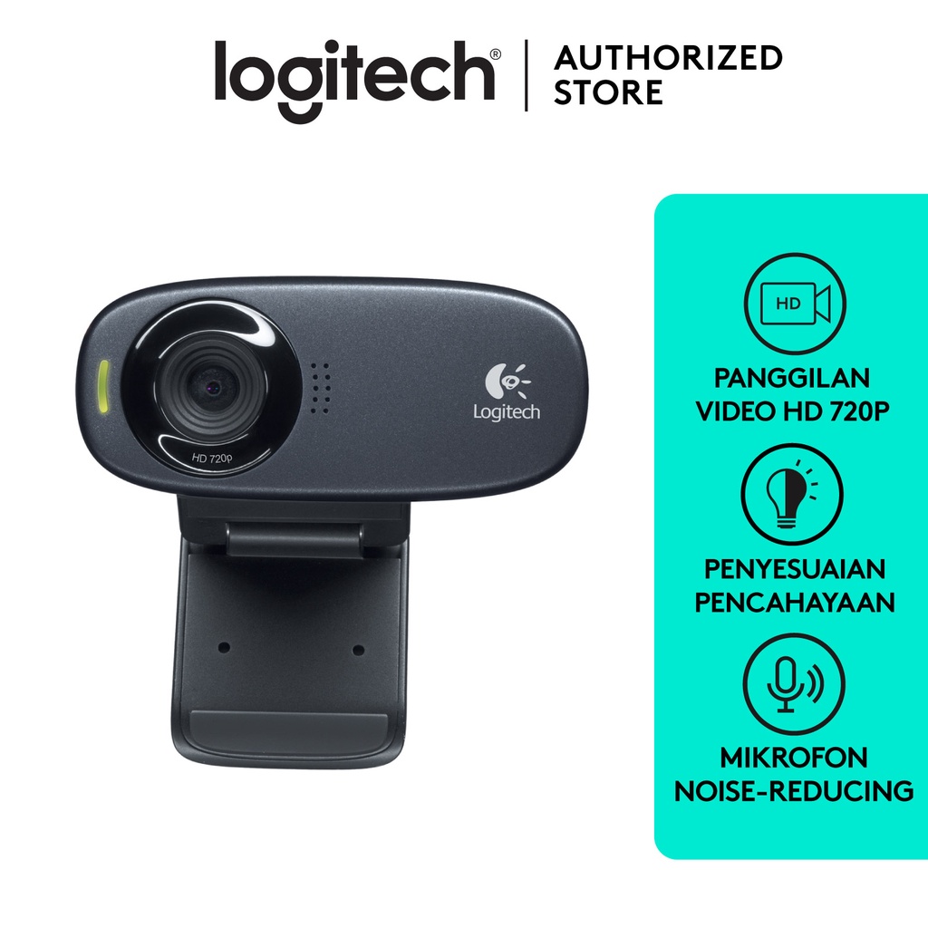 Logitech C310 Webcam HD 720p dengan Mikrofon Noise-Reducing untuk Windows, Mac OS &amp; Chrome OS