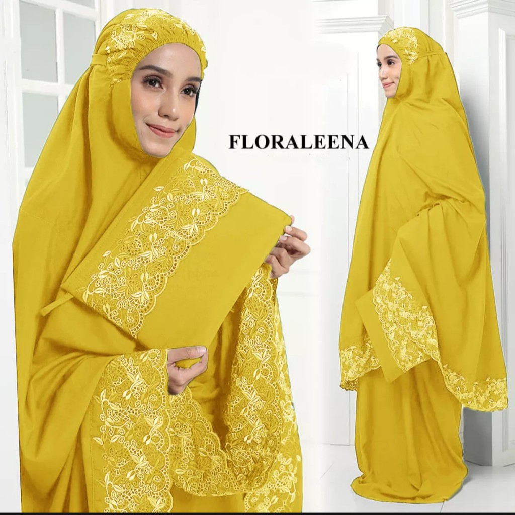 Gudang_mukenaku Mukena Floraleena Khadijah Model Mukena Terbaru 2020 Katun Brukat Murah Cantik