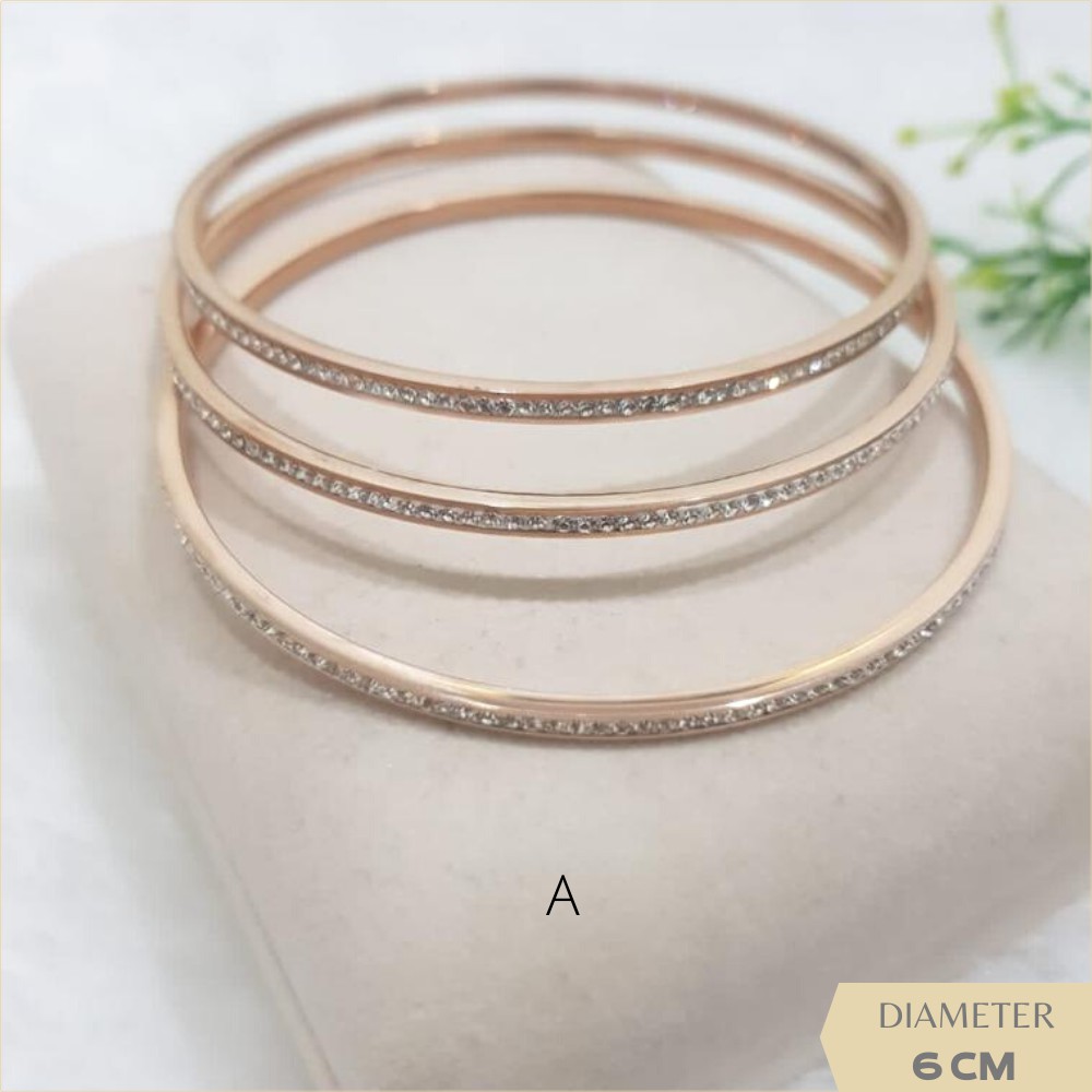 Gelang Keroncong Titanium Rose Gold