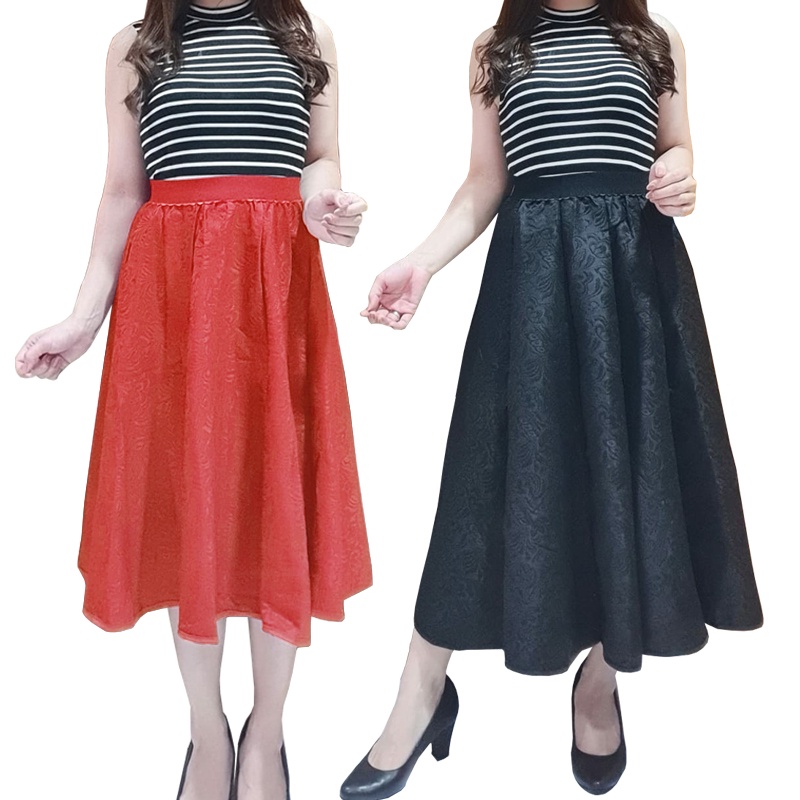 KARAKOREA 8-1 Lux Skirt / Rok / Rok kekinian Rok Panjang Rok pesta/baju imlek/skirt imlek/rok imlek/warna merah/