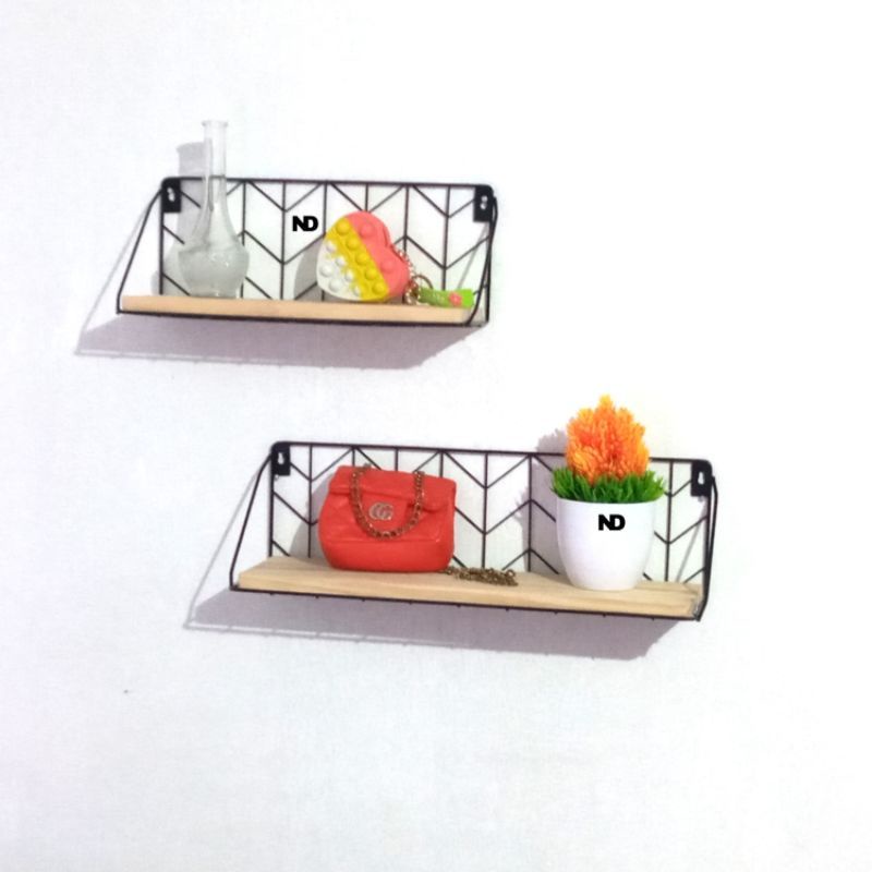 rak dinding tempel RADIT HITAM ZIG-ZAG rak serbaguna organizer shelf grid wire mesh original