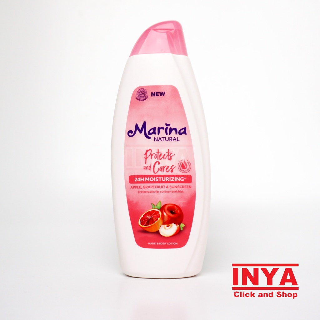 MARINA NATURAL PROTECTS AND CARES APPLE 335ml - Hand and Body Lotion