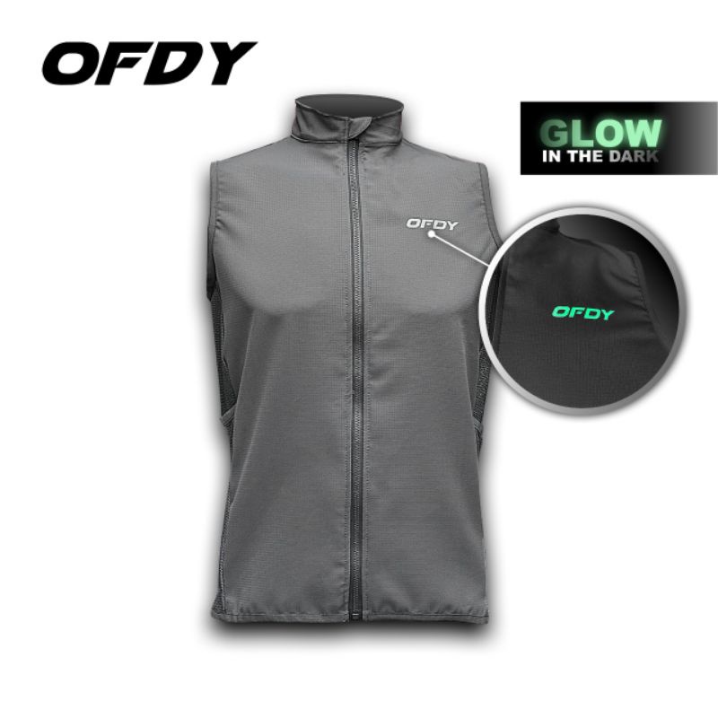 OFDY Cycling Vest windproof Stretch reflektif Rompi sepeda premium grey