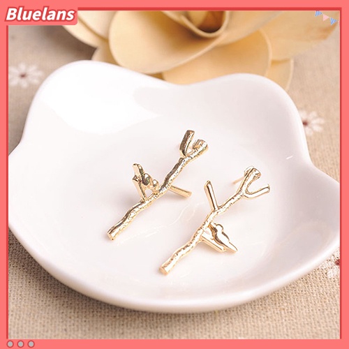 Bluelans Women Fashion Bird Tree Branches Shape Earrings Concise Alloy Ear Studs Jewelry