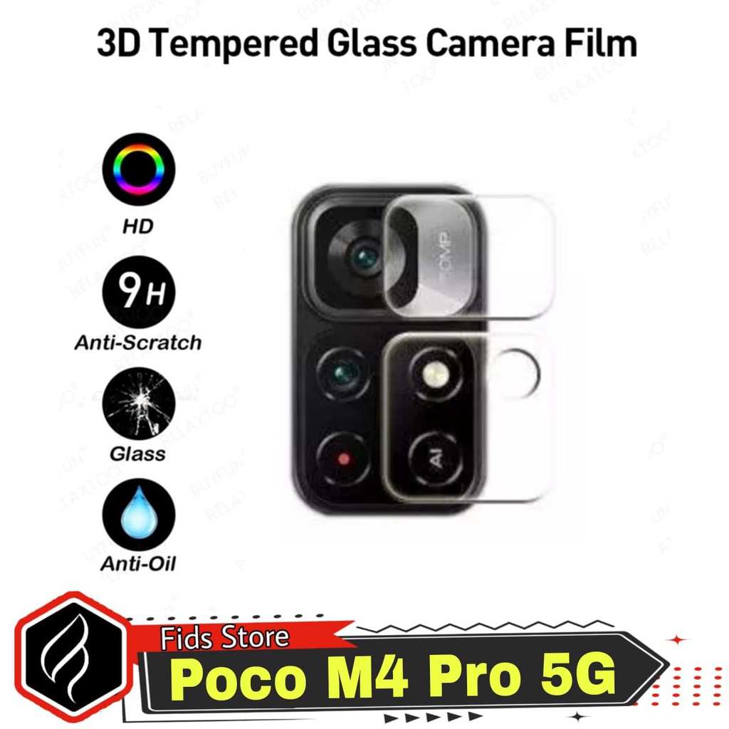 Paket 3 in 1 Anti Gores Layar Xiaomi Poco M4 Pro 5G / M4 Pro 4G Tempered Glass Free Tempered Camera &amp; Garskin Carbon For Poco M4 Pro