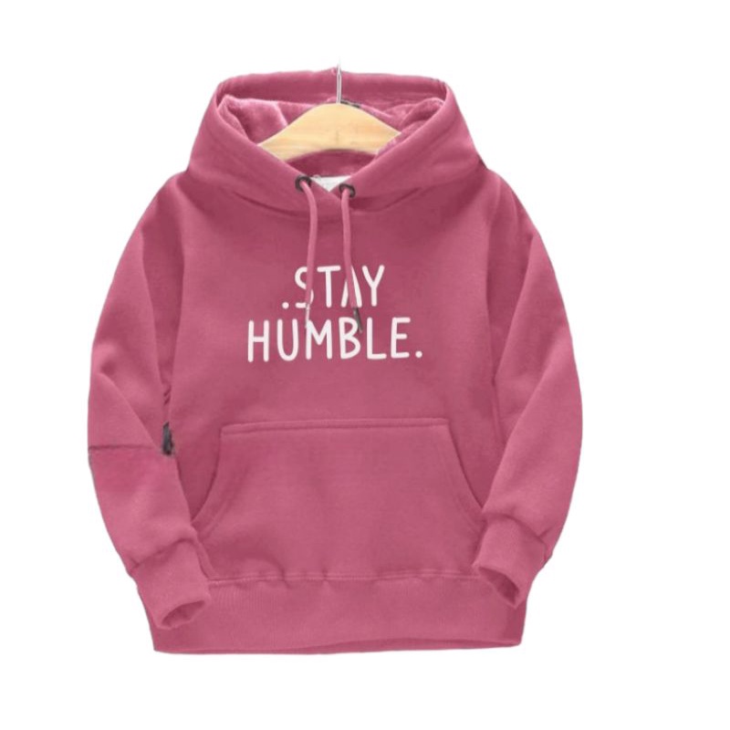 Jaket Sweater Hoodie Anak Stay Humble Unisex (pria wanita) umur 4 - 12 Years Old