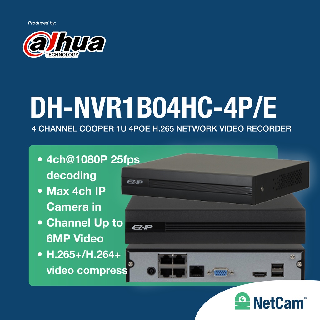 NVR DAHUA RECORDER NVR1B04HC/E NVR DAHUA 4CH RECORDER DAHUA 4 KAMERA CCTV IP DAHUA