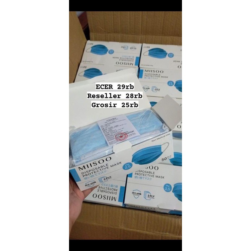 Masker Medis 3ply 1 Box isi 50 Masker ( Masker Kesehatan )