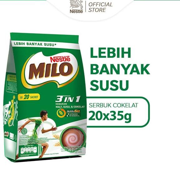 

MILO ACTIV-GO 3 IN 1 Polybag (20x35g)