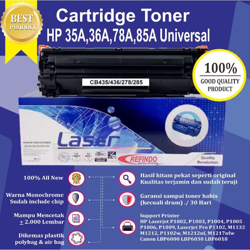 Toner Catridge Compatible Universal HP35A HP 35A  CB435A