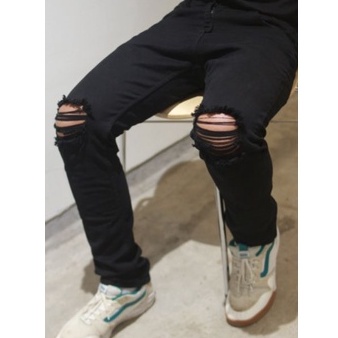 Celana Panjang Pria Premium Denim Strecth Slim Fit SobeK Hitam Pekat 27710-11-32325
