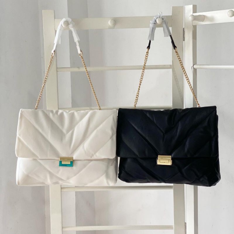 Tas Zara Putih | Tas Hitam Murah | Tas Original | Tas Tali Rantai | Zz418