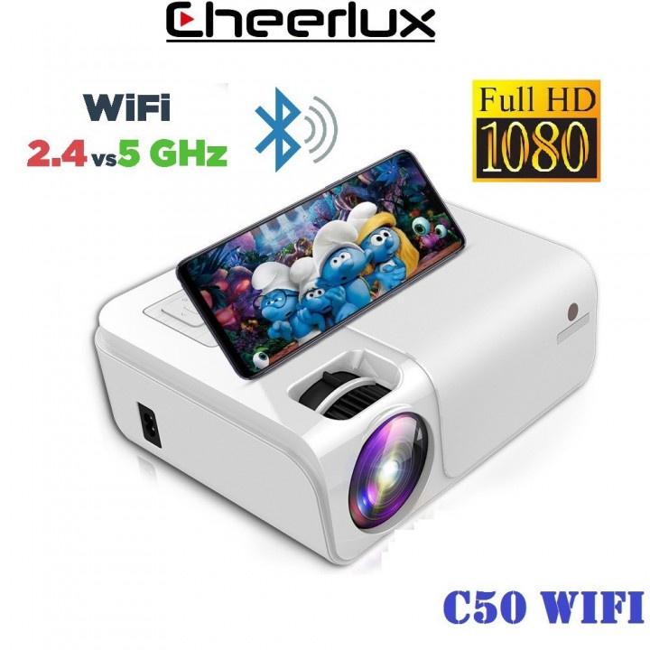 Proyektor Cheerlux C50 Proyektor Bluetooth WIFI TV TUNER