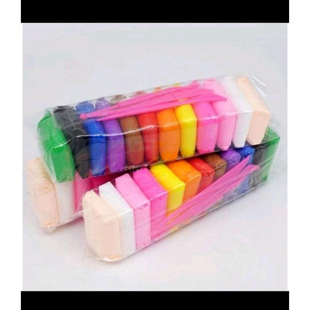 (JC)Clay Polymer Mainan Anak (12 pcs) Edukasi SLIME Clay Dough Colour Play