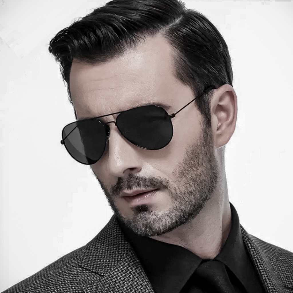 kacamata Pria Retro Police Sunglasses Pantai Hitam KKPRO-4