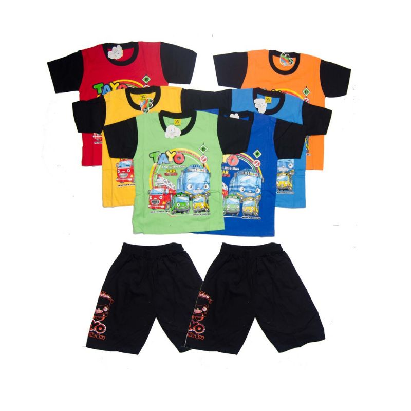 Baju setelan anak cowok tayo