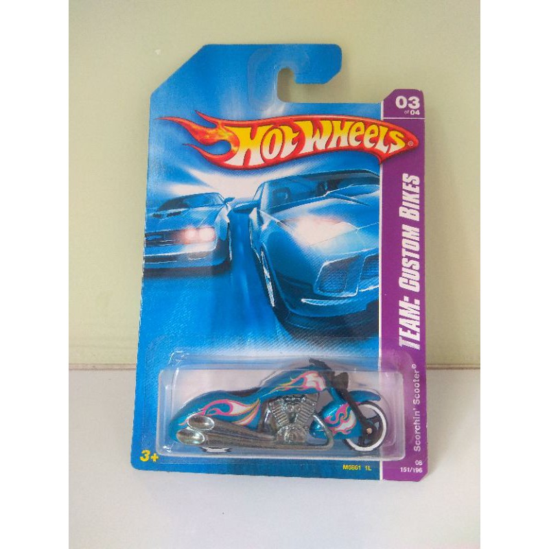 Hot Wheels Hotwheels Motor Scorchin Scooter Biru