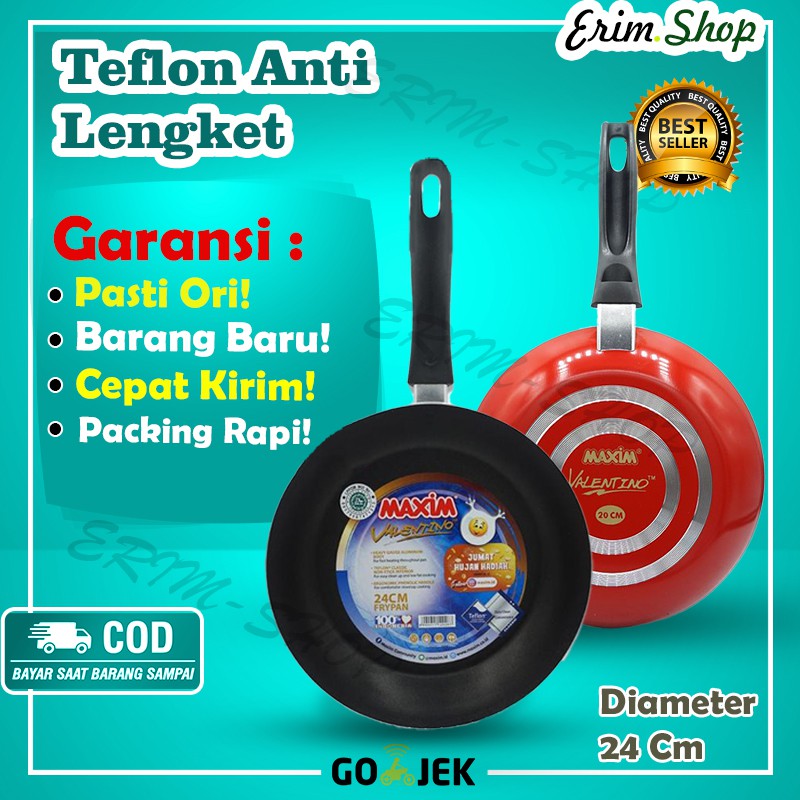 TEFLON MAXIM Valentino TEFLON PENGGORENGAN 24cm ORIGINAL Termurah EM178