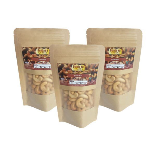 

Donjava Cookies! Kacang Mete Sangrai – ORIGINAL /Roasted Cashew Snack – ORIGINAL 100 GR Paket 3