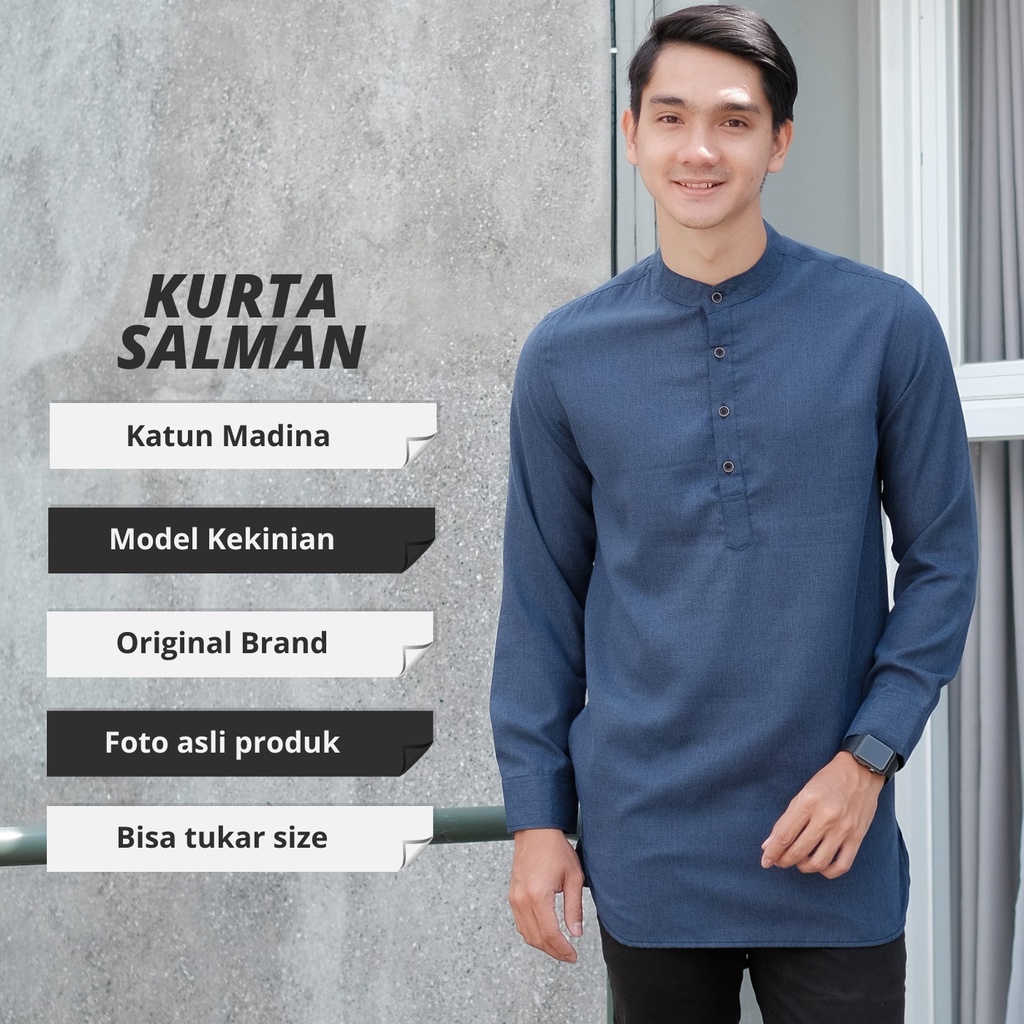 Baju Koko Kurta Dewasa Lengan Panjang Material Catton Adem Serap Keringat