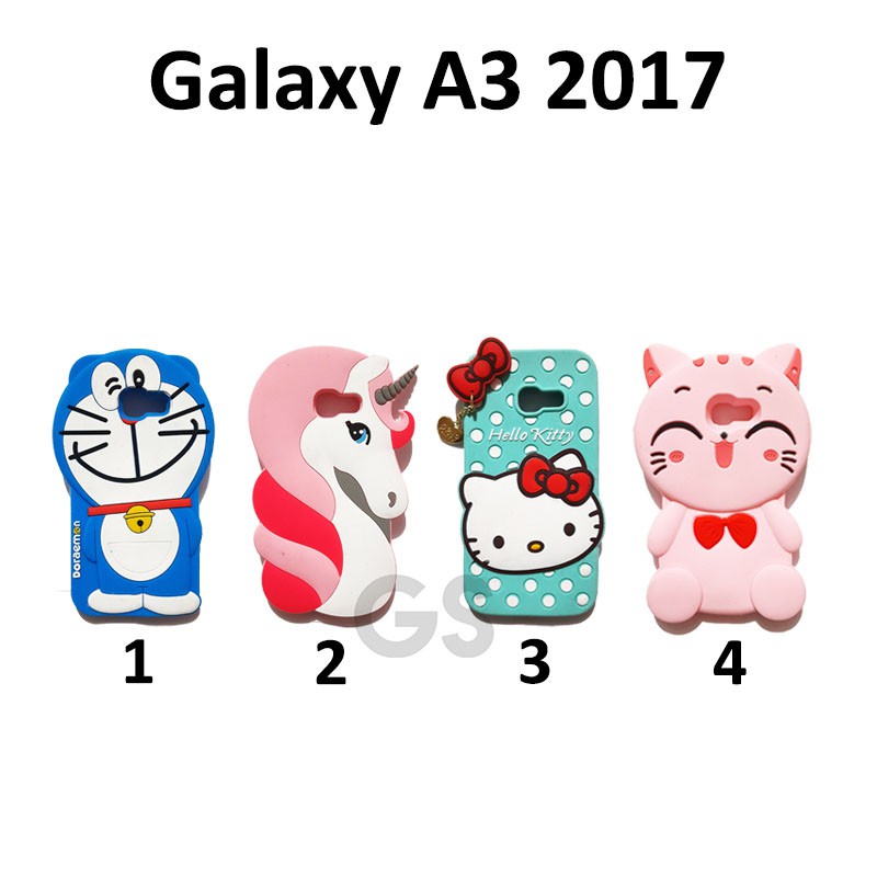 Silicon Boneka 3D SAMSUNG A3 2017 Softcase Lucu Karakter  silikon tebal karakter lucu / case anak anak warna biru / pelindung hp