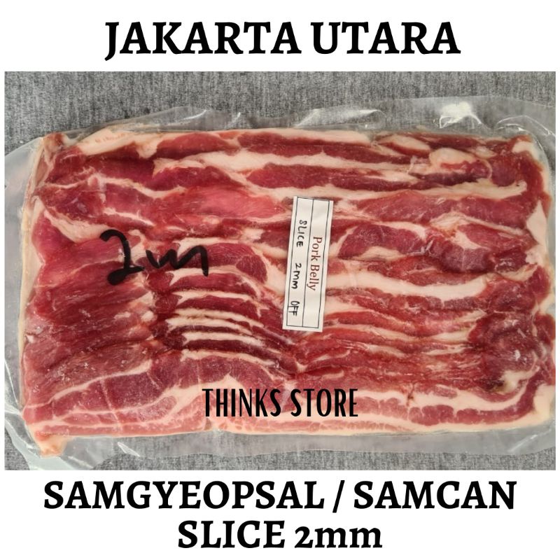 

Pork Belly Slice - Skin Off - Samcan Slice - Samgyeopsal 500gr