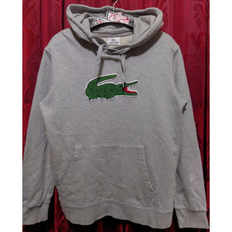 Lacoste Big Logo Hoodie Grey abu Jual Lacoste big logo preloved Hoodie Jaket Crewneck