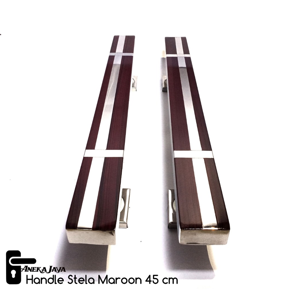 Handle Pintu Rumah / Tarikan Pintu Rumah / Gagang Pintu Rumah Stainless maroon 45 cm