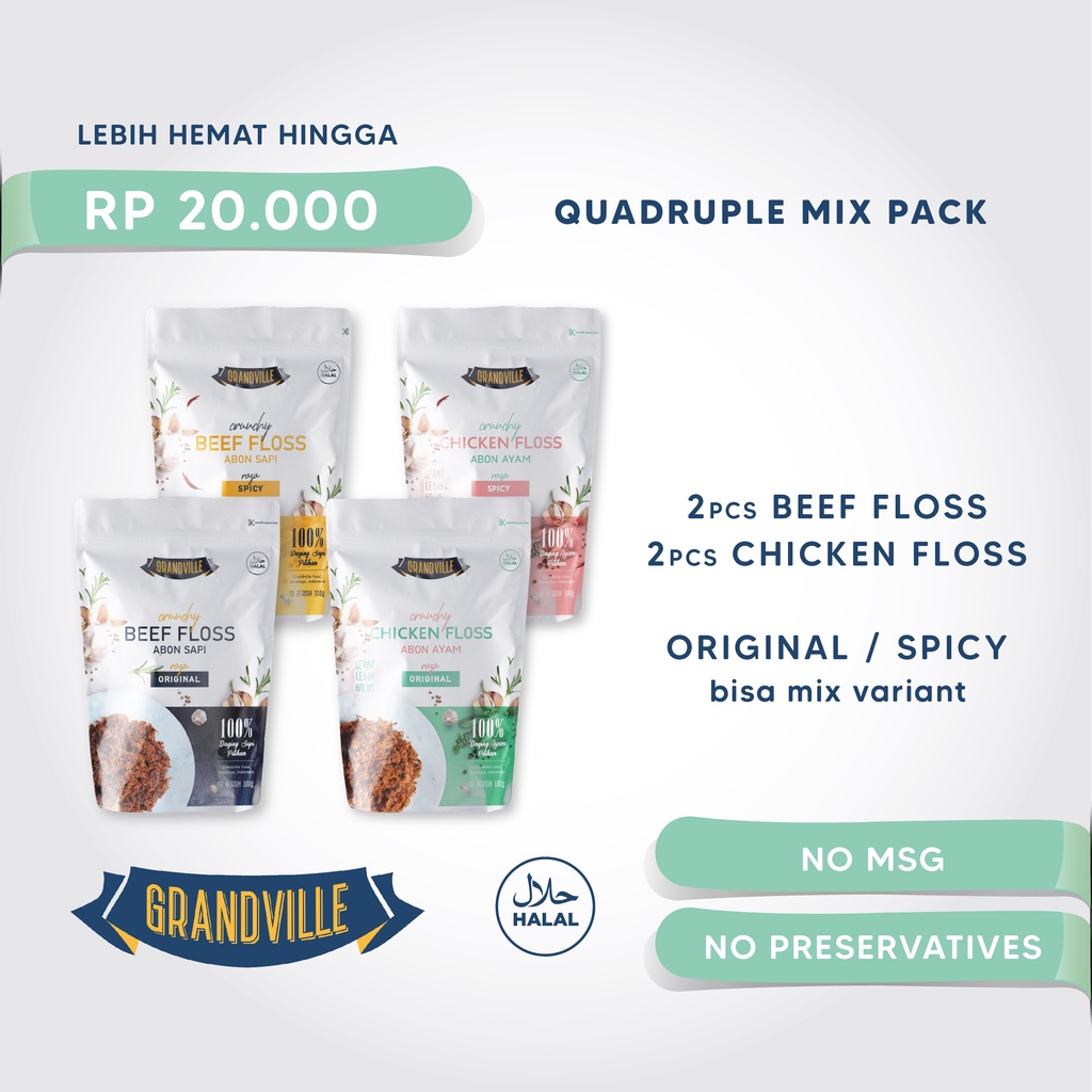 

(SUSE) 4Pc Grandville Abon Mix Abon SAPI [2Pc] & AYAM [2Pc]