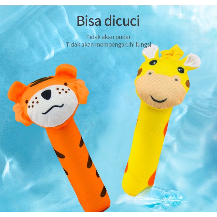 Mainan Kerincingan Genggam Bayi Bentuk Animal | Mainan Rattle Stick Bayi Mainan Tangan Bayi Bunyi Lucu