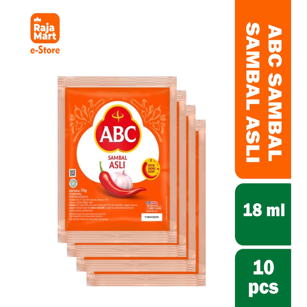 

ABCSambalAsliSachet10`s(18ml x 10 )