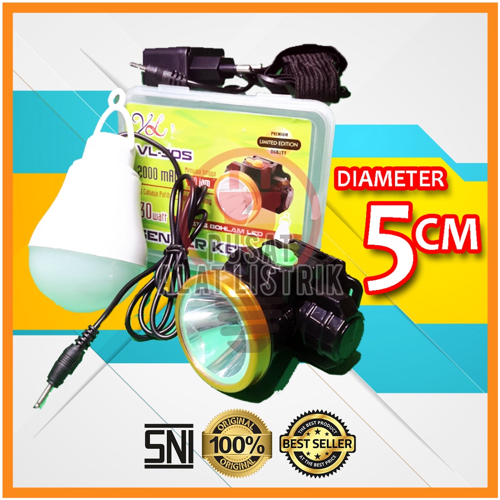 SENTER KEPALA 30 WATT 30W 30WATT + LAMPU LED BOHLAM FREE LAMPU LED BOHLAM VALESCOM AWET LAMPU