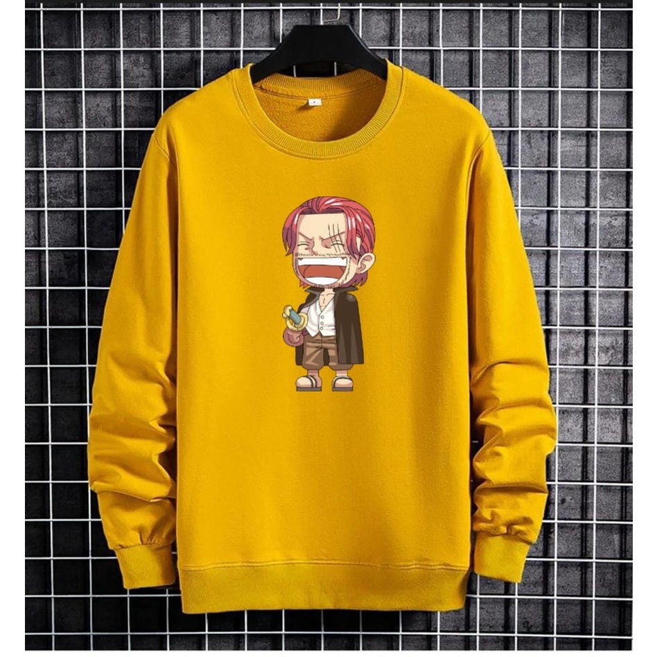 JOSJOLI_STORE/Sweater Lambang Piratte dan Shanks/Atasan Pria Dewasa Lengan Panjang/L XL