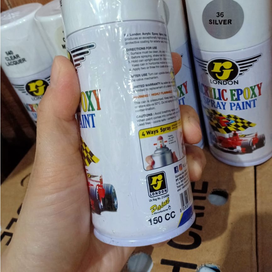 Pylox Pilok Cat Semprot RJ London 150cc ( Warna Hitam Doff, Putih, Clear Doff, Hijau, Grey, Lemon )