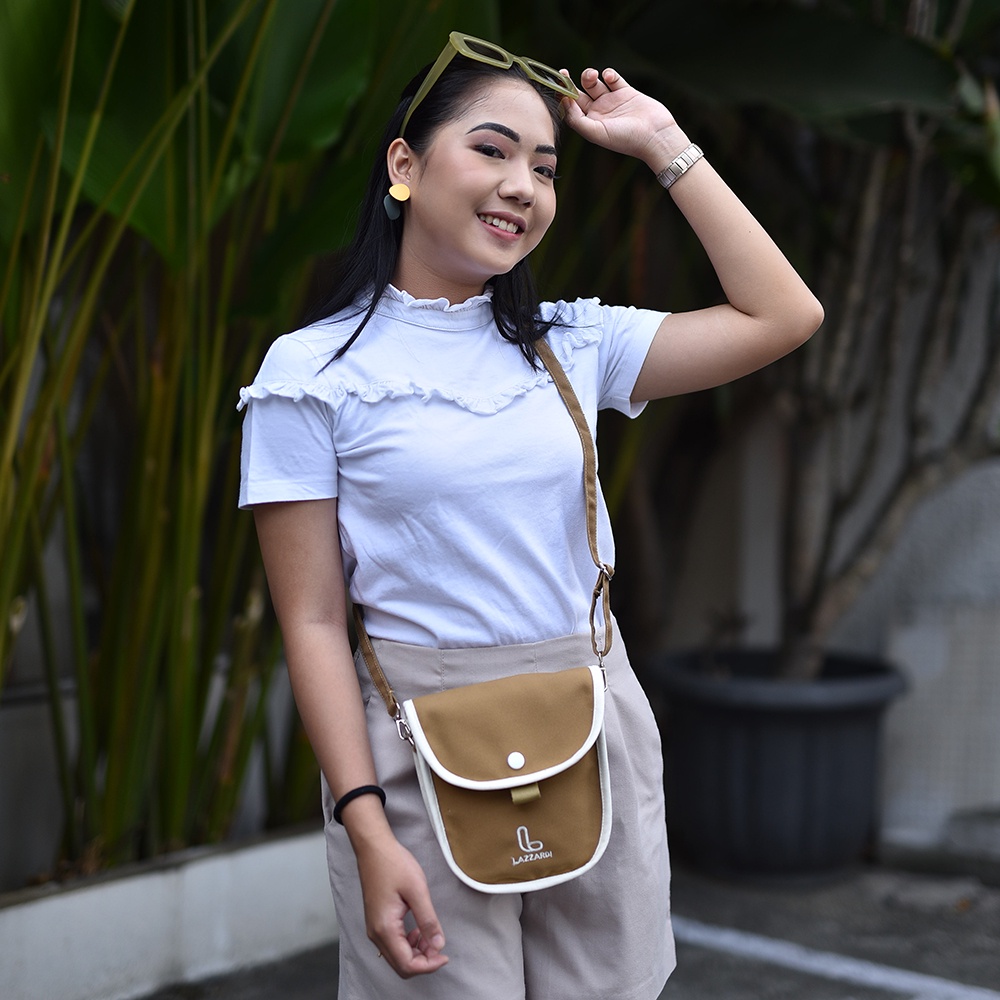 MEORI CAPPUCINO |ManNeedMe X LAZZARDI| Tas Handphone Wanita Sling Bag HP ORIGINAL