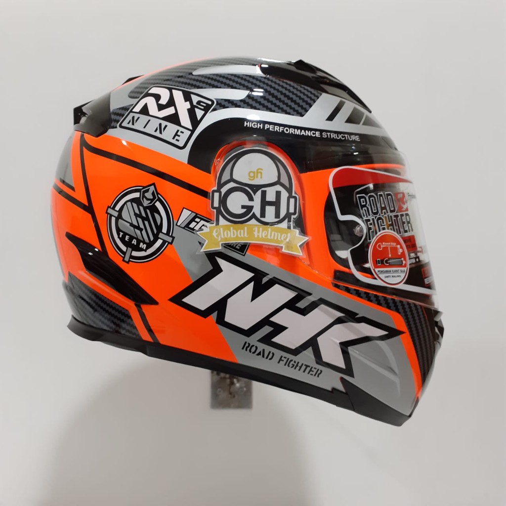 HELM NHK RX9 RACER X NHK RX-9 RACER X NHK RX NINE ORANGE SILVER FLO