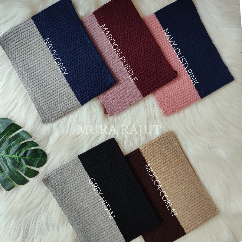 Ciput Rajut Inner Bandana Premium 2 Warna Daleman Kerudung Alas Hijab Jilbab Rajut Anti Melar