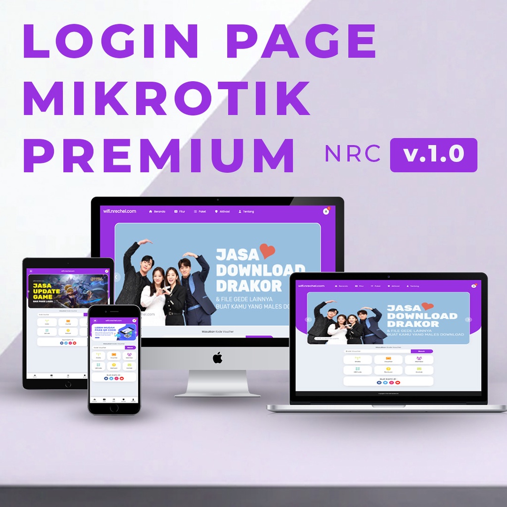Login Page Mikrotik Premium Responsive Keren Ringan NRC Slider v.2.0